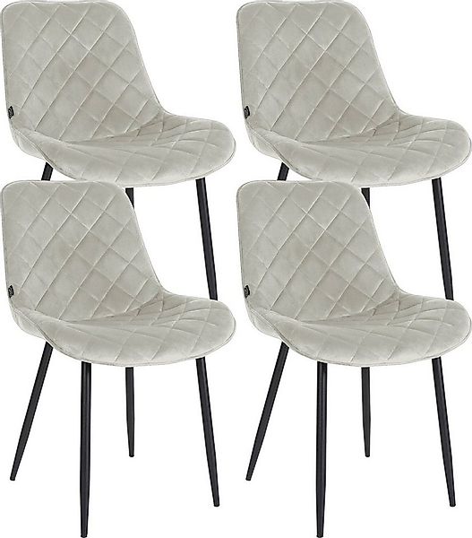 CLP Esszimmerstuhl Springs (4er Set, 4 St), gesteppte Polsterung, Metallges günstig online kaufen