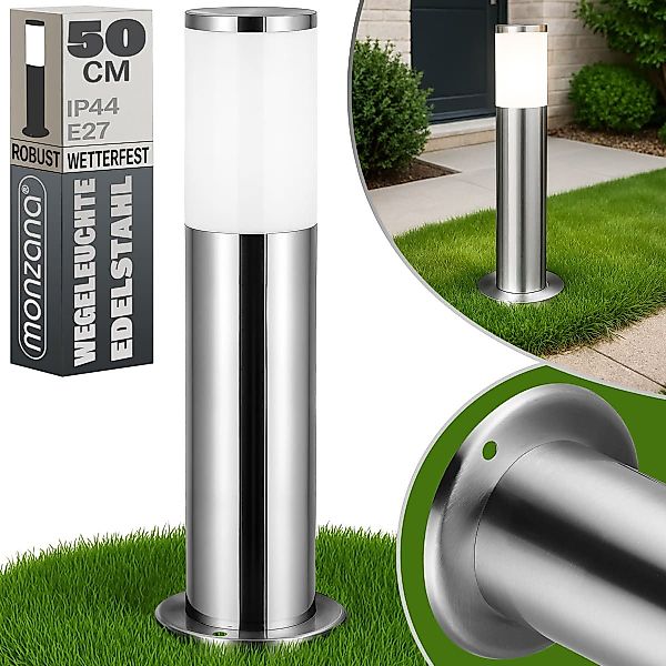 monzana Gartenleuchte, Außenleuchte, Edelstahl 50cm Strom günstig online kaufen