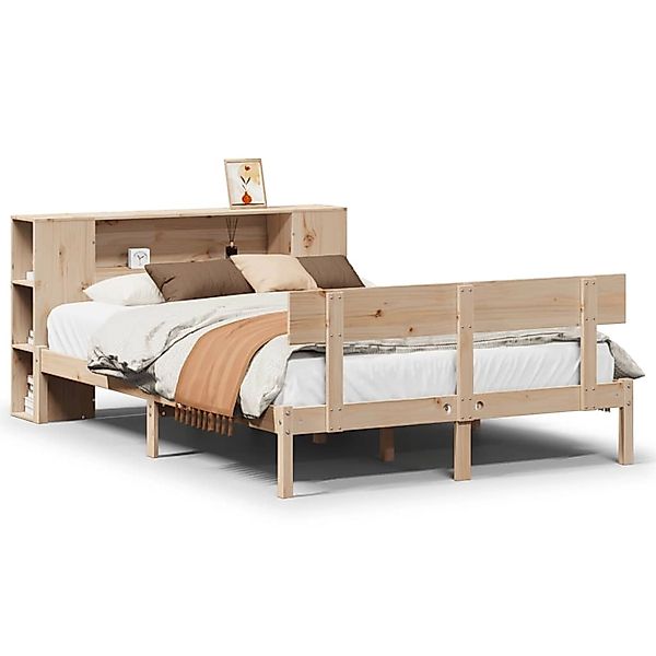 vidaXL Massivholzbett mit Regal ohne Matratze 120x190 cm Kiefernholz 332176 günstig online kaufen