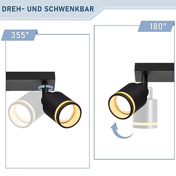 Nettlife Deckenstrahler Schwarz GU10 Schwenkbar Modern günstig online kaufen