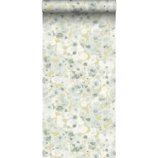 Sanders & Sanders Tapete Aquarellblasen Graugrün Und Hellgrün 53 Cm X 10 M günstig online kaufen