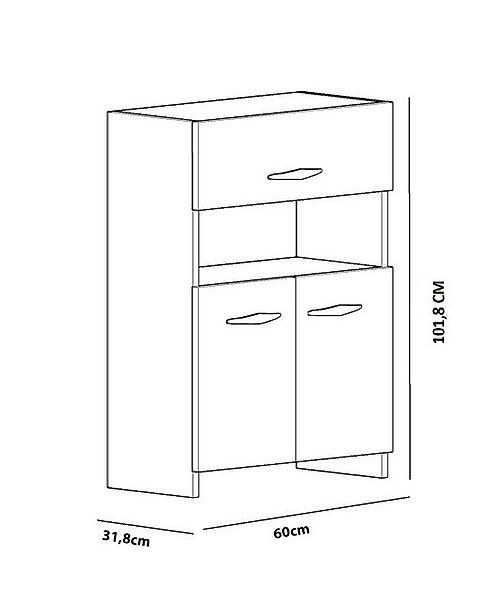 Skye Decor Hochschrank 100% MELAMINE COATED PARTICLE BOARD, 101,8 cm x 31,8 günstig online kaufen