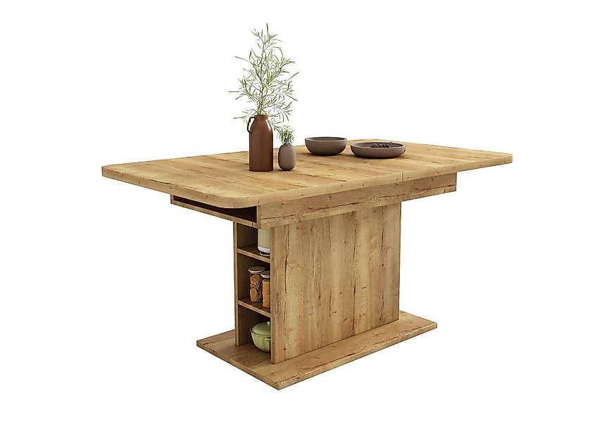 HAUSS SPOLE Esstisch Ausziehbarer Esstisch mit Stauraum, Esstisch aus Eisen günstig online kaufen