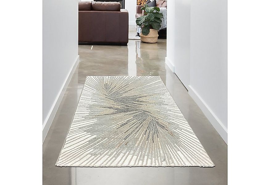 Carpetia Teppich Ein Teppich mit abstraktem Muster und strahlenden Silber-B günstig online kaufen