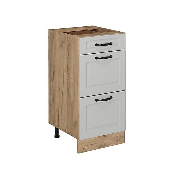 Vicco Unterschrank R-Line, Weiß Landhaus/Goldkraft Eiche, 40 cm mit Schubla günstig online kaufen