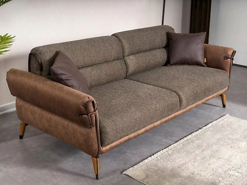 JVmoebel Sofa Braun Sofa Zweisitzer Wohnzimmer Polstermöbel Couch Neu Einri günstig online kaufen