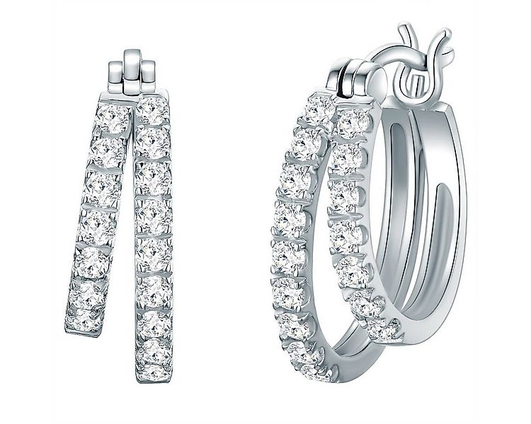 Trilani Paar Creolen silber, mit Zirkonia günstig online kaufen