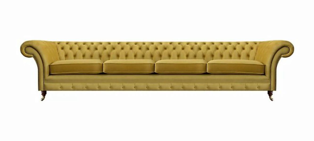 JVmoebel 4-Sitzer Luxus Gelb Sofa Viersitzer Einrichtung Chesterfield Texti günstig online kaufen