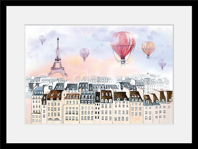 queence Bild »Heißluftballon in Frankreich« Architektonische Elemente   Bal günstig online kaufen