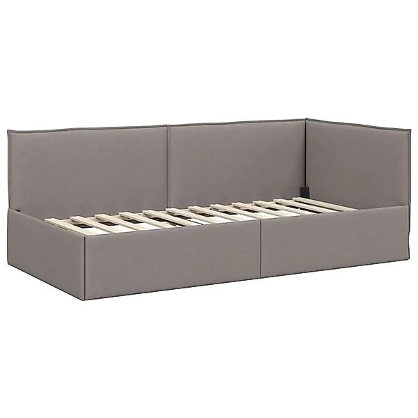 vidaXL Eckbettgestell mit Kopfteil Taupe 100 x 200 cm Stoff 42016476 günstig online kaufen