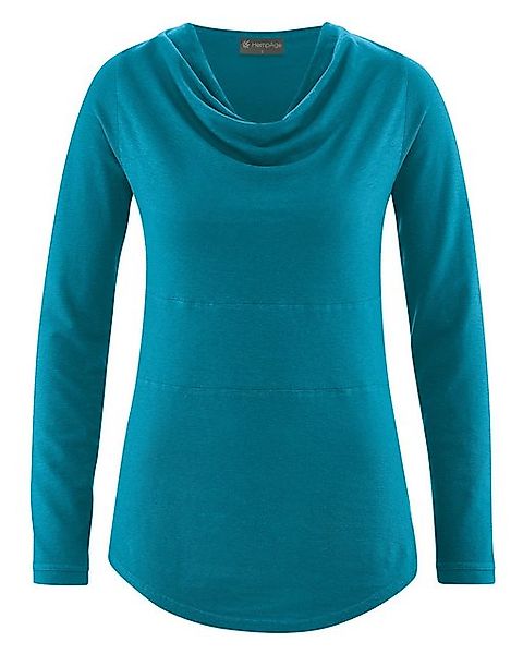 HempAge Langarmshirt DH250 Langarmshirt mit Wasserfallkragen günstig online kaufen