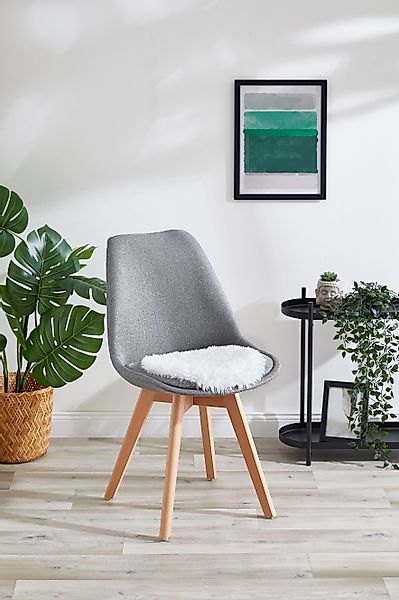 my home Sitzkissen "Alpa, 4er Set", Sitzauflage, Kunstfell, rund, Ø 34 cm, günstig online kaufen