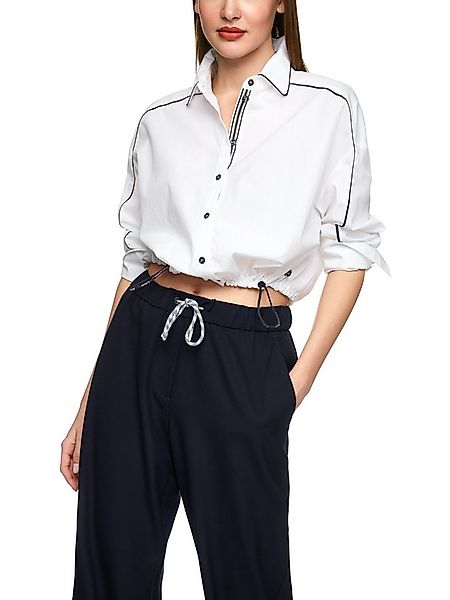 Marc Cain Langarmbluse Logomania Premium Damenmode verkürzte Form, Gummibun günstig online kaufen