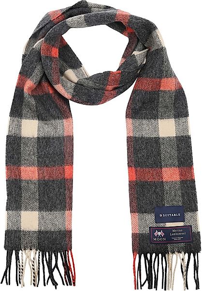 Geeigneter Herrenschal Kariert Merino Rot Grau - günstig online kaufen