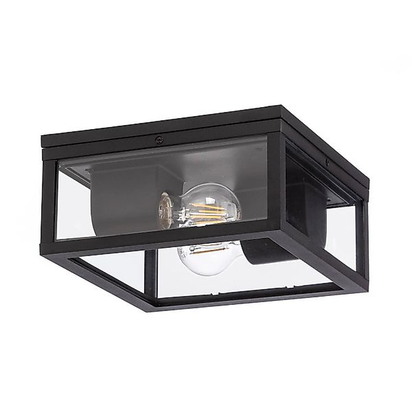 Lindby Deckenlampe Kremena 10017612 Spritzwassergeschützt Modern in Schwarz günstig online kaufen