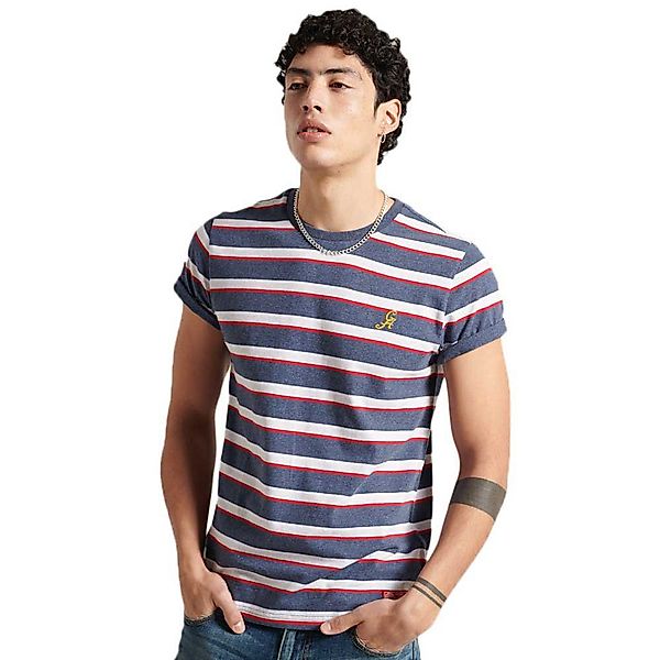 Superdry Collegiate Applique Stripe Kurzärmeliges T-shirt XL Navy Marl Stri günstig online kaufen