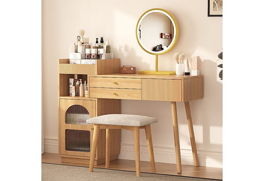 i@home Schminktisch -Set mit LED-Spiegel, 3 Schubladen & Seitenschrank, aus günstig online kaufen
