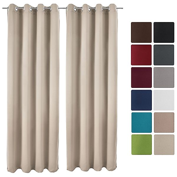 Beautissu Vorhang Amelie 2er Set Gardinen Amelie BO, 140x245cm, Creme, Blac günstig online kaufen