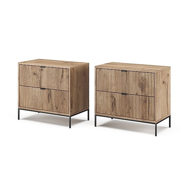 Vicco Nachtschrank Eliza, Viking Oak, 2er Set günstig online kaufen