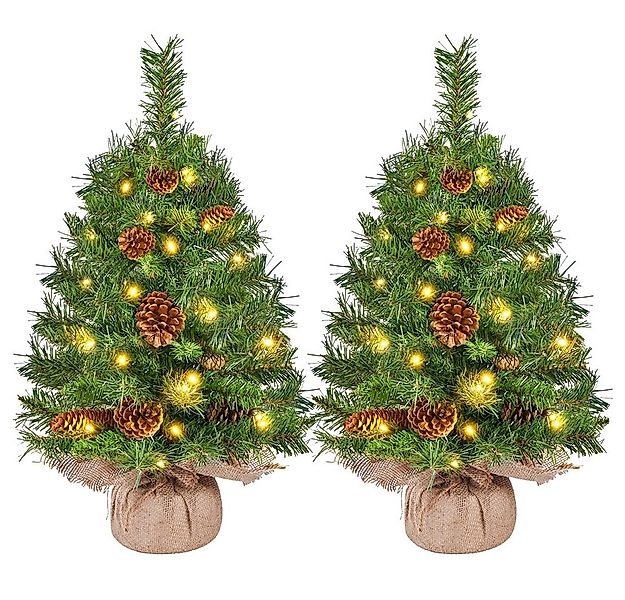 Yaheetech Künstlicher Weihnachtsbaum 61/92 cm (H), 2er-Set Tisch-Tannenbaum günstig online kaufen