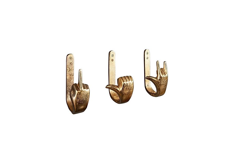 riess-ambiente Wandgarderobe FINGERS gold, Metall · Dekoration · Kleiderhak günstig online kaufen