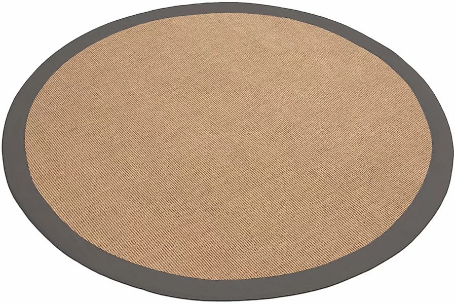 carpetfine Sisalteppich »Sisal«, rund, 5 mm Höhe, mit farbiger Bordüre, Ant günstig online kaufen
