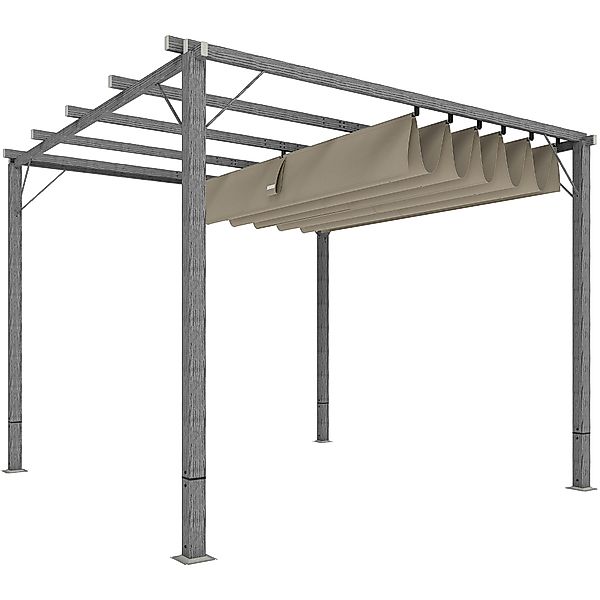 Outsunny Pergola ca. 3x3m Garten Pavillon mit magnetischen Pad, Terrassenda günstig online kaufen