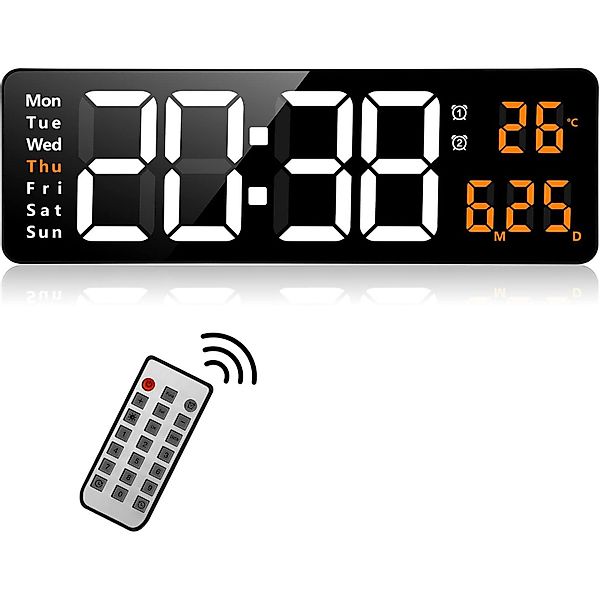 OKWISH Wanduhr 13 Zoll LED Digitale günstig online kaufen