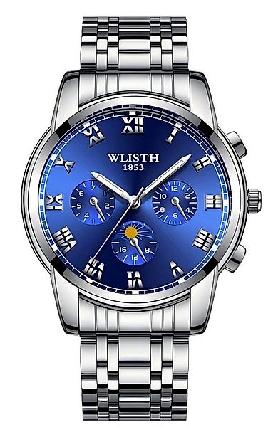 Toomoke Quarzuhr Quarzuhr Armbanduhr Edelstahl Herren Uhr, Multifunktionsuh günstig online kaufen