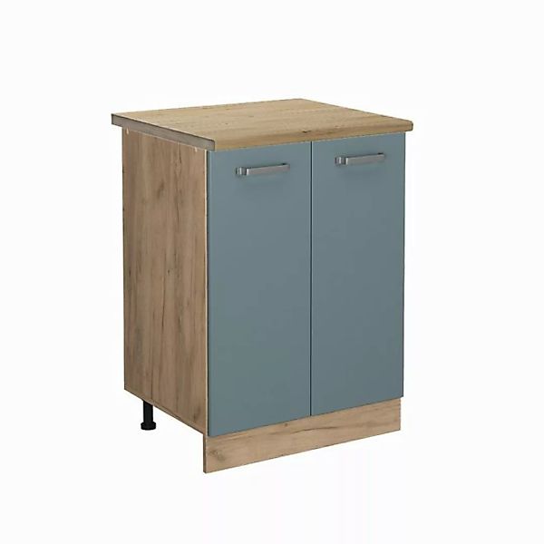 Vicco Unterschrank R-Line, Blau-Grau/Goldkraft Eiche, 60 cm, AP Eiche günstig online kaufen