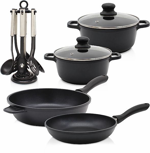 Krüger Pfannen-Set "Aluguss Topf- und Pfannenset LEIPZIG inkl. Küchenhelfer günstig online kaufen