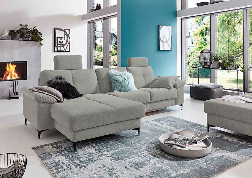 3C Carina Ecksofa "Burnaby bequem und modern, L-Form", 2 Kopfstützen, optio günstig online kaufen