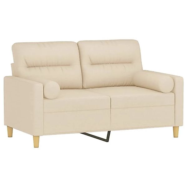 vidaXL 2-Sitzer-Sofa mit Zierkissen Creme 120 cm Stoff 3200815 günstig online kaufen