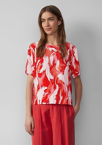 s.Oliver Kurzarmshirt Verkürztes T-Shirt aus Plissee günstig online kaufen