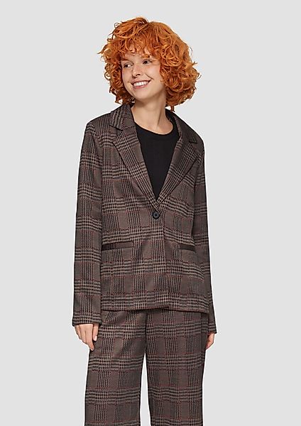 QS Jackenblazer Karierter Blazer aus Viskosemix günstig online kaufen