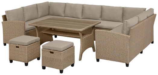 KONIFERA Gartenlounge-Set "Rotterdam" Set, 3x 3er Sofa, 2x Hocker, 1x Tisch günstig online kaufen