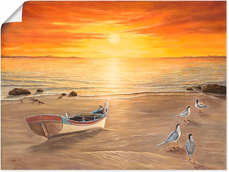 Artland Wandbild "Möwen" Sonnenaufgang & -untergang 1 Stk. tlg. als Alubild günstig online kaufen