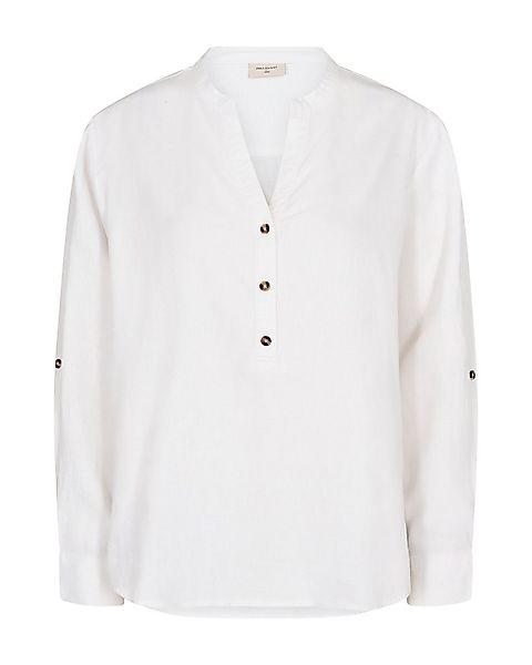 FREEQUENT Langarmbluse FQLAVA-SHIRT Leinenmix, mit V-Ausschnitt geschlitzt günstig online kaufen