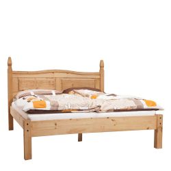 Bett im Landhausstil Kiefer Massivholz Honigfarben günstig online kaufen