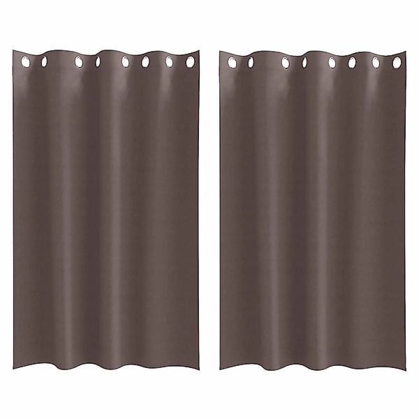 vidaXL Verdunkelungs-Vorhänge mit Ringen Dunkelbraun Polyester 4107334 günstig online kaufen