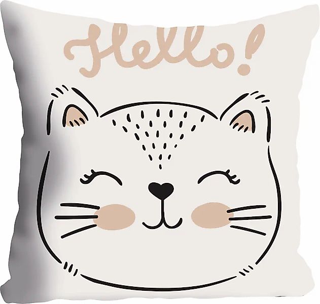 queence Dekokissen "Hello" Kissenhülle ohne Füllung, 1 Stück günstig online kaufen
