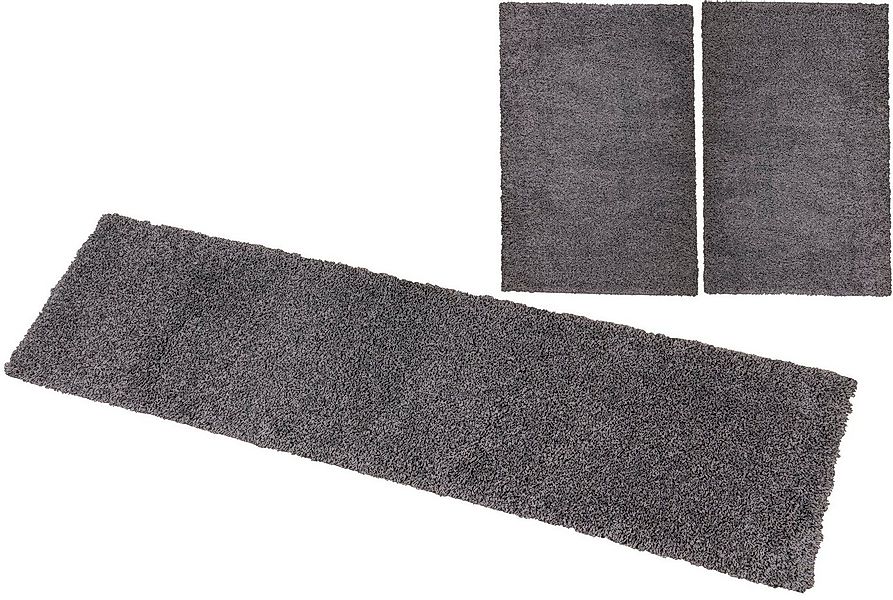 Bruno Banani Bettumrandung Shaggy Soft, Höhe 30 mm, (3-tlg), gewebt, Uni-Fa günstig online kaufen