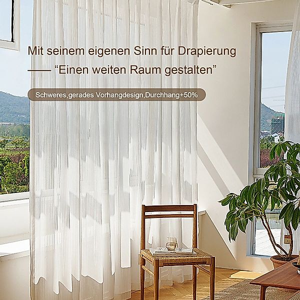 MODFU Vorhang 2er Gardine Voile Vorhänge günstig online kaufen