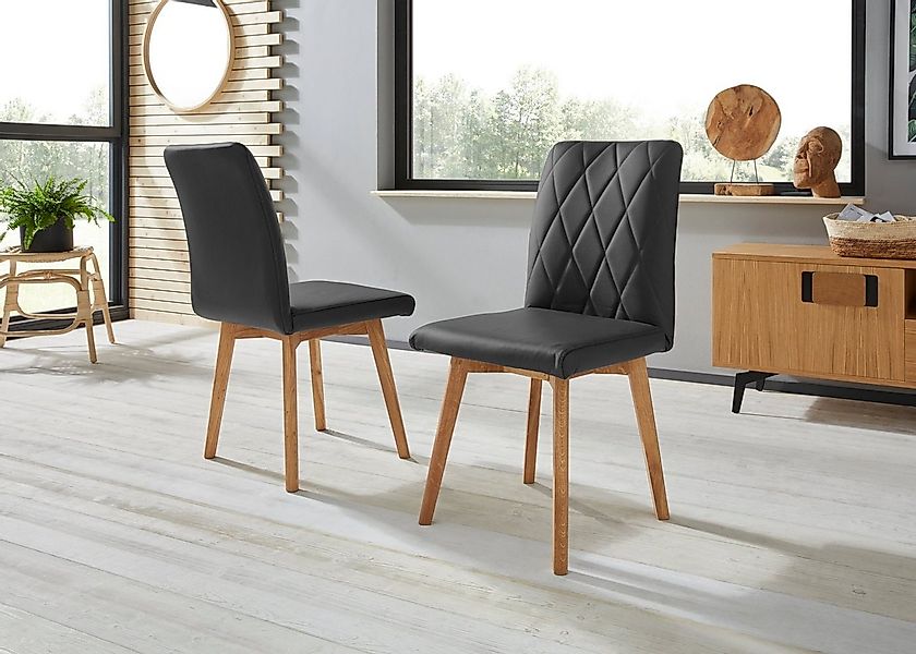 OTTO home Esszimmerstuhl Brest (Set, 2 St), Gestell aus Eiche Massivholz ge günstig online kaufen