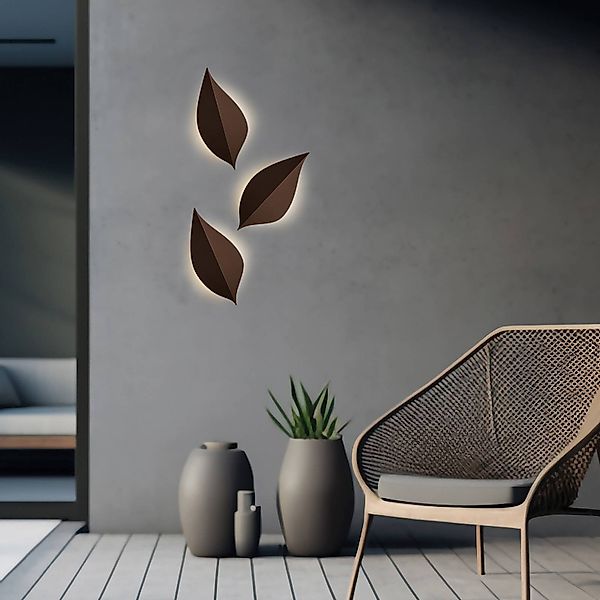 LED-Außenwandlampe Amalfi, rostbraun, Höhe 28 cm, Metall günstig online kaufen