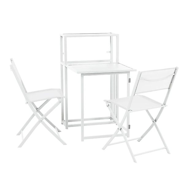 SVITA Balkonset, (Platzsparendes Set, Ausklappbarer Tisch mit 2 Stühlen und günstig online kaufen