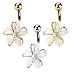 Taffstyle Bauchnabelpiercing Bauchnabelpiercing Zirkonia Kristall Blume günstig online kaufen