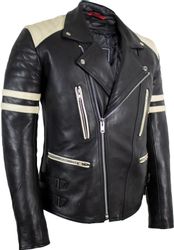 MDM Motorradjacke Herren Retro Lederjacke Motorrad günstig online kaufen