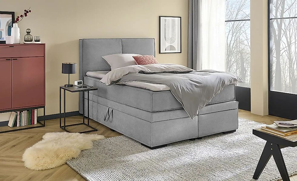 Boxi Boxspringbett mit Bettkasten Boxi Urban ¦ grau ¦ Maße (cm): B: 140 H: günstig online kaufen