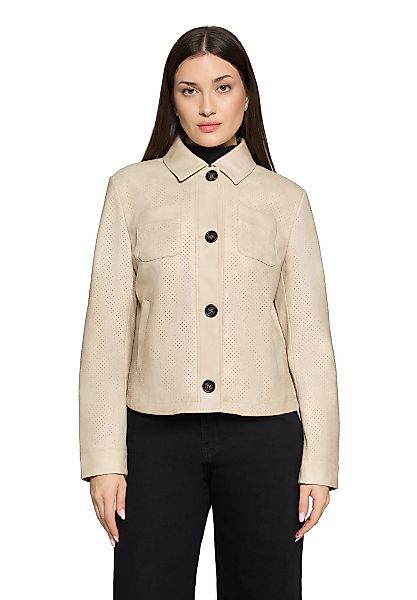 Amber & June Lederjacke "Damen mit Kragen" günstig online kaufen